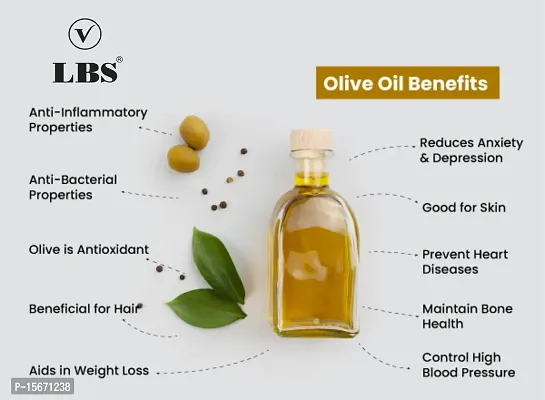 LBS Virgin Olive Oil for Beautiful Skin, Hair, Face  Body Oil (100 ml) Olive Oils,Hair Growth ,Hair Fall Oil,Hair Dandruff,Body Massage Oil,Skin-thumb4