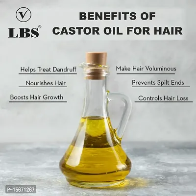 LBS 100% Pure  Natural Almond Oil  Castor Oil (Cold Pressed) for Skin and Hair Hair Oil- Remove pimples, acne and cure any fungal infection from skin -Hair Growth Oil,Hair Fall Oil-thumb5