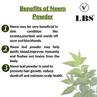 LBS Neem + Orange Peel Powder Combo, Anit Acne Face Pack, Skin Whitening  Hair Care, 100% Natural (100gm + 100gm, 2 Pouches)-thumb1