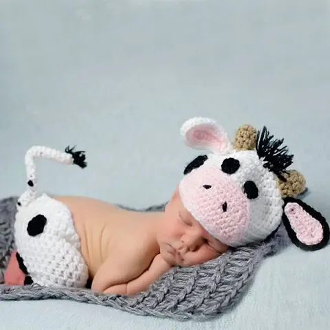 Handmade woolen cow outfit