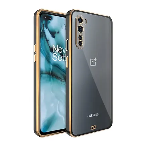 Imperium Chrome Plated Transparent Silicone Back Cover for OnePlus Nord.