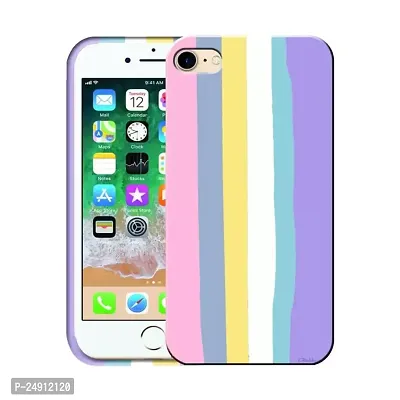 Imperium Ultra Slim Soft Silicon Anti-Slip Shockproof Protective Rainbow Pattern Cover for Apple iPhone SE 2020 (Pink)