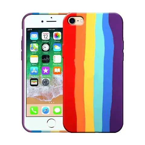 Imperium Ultra Slim Soft Silicon Anti-Slip Shockproof Protective Rainbow Pattern Cover for Apple iPhone 7