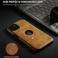 Imperium Leatherette Back Case for Apple iPhone 13 (with Logo Cut) Compatible for Apple iPhone 13 - Brown-thumb3