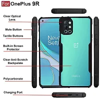 Imperium OnePlus 9R Shockproof Bumper Crystal Clear Back Cover | 360 Degree Protection TPU+PC | Camera Protection | Acrylic Transparent Back Cover for OnePlus 9R (Black)-thumb2