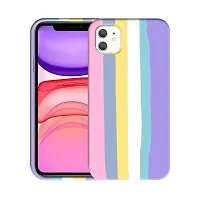Imperium Ultra Slim Soft Silicon Anti-Slip Shockproof Protective Rainbow Pattern Cover for Apple iPhone 11 (Pink)-thumb1