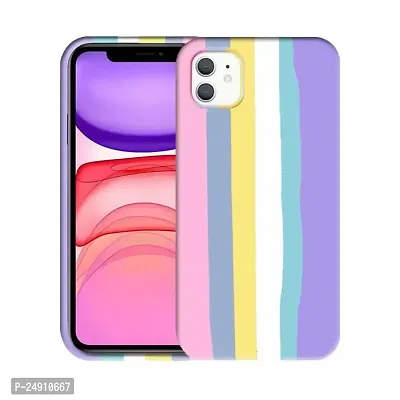 Imperium Ultra Slim Soft Silicon Anti-Slip Shockproof Protective Rainbow Pattern Cover for Apple iPhone 11 (Pink)-thumb2