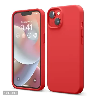 Imperium Silicone Back Case for Apple iPhone 13 |Liquid Silicone| Thin, Slim, Soft Rubber Gel Case | Raised Bezels for Extra Protection of Camera  Screen (Red).-thumb0
