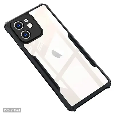 Imperium Apple iPhone 12 Shockproof Bumper Crystal Clear Back Cover | 360 Degree Protection TPU+PC | Camera Protection | Acrylic Transparent Back Cover for Apple iPhone 12 - Black.-thumb0