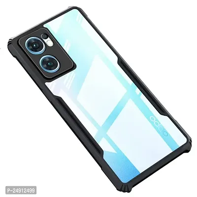 Imperium Oppo Reno 7 5G Shockproof Bumper Crystal Clear Back Cover | 360 Degree Protection TPU+PC | Camera Protection | Acrylic Transparent Back Cover for Oppo Reno 7 5G - Black.