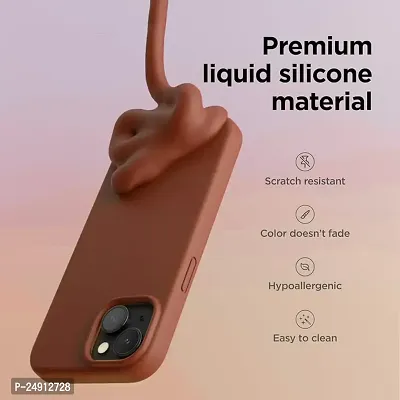 Imperium Silicone Back Case for Apple iPhone 15 |Liquid Silicone| Thin, Slim, Soft Rubber Gel Case | Raised Bezels for Extra Protection of Camera  Screen (Brown).-thumb2