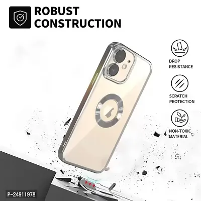 Imperium Clear Back Case for Apple iPhone 12 [Never Yellow] Luxury Electroplating Protective Slim Thin Cover with Camera Lens Protector Design Compatible for Apple iPhone 12 - Silver.-thumb5