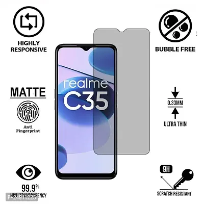 Imperium Frosted Matte Finish (Anti-Scratch) Tempered Glass Screen Protector for Realme C35-thumb2