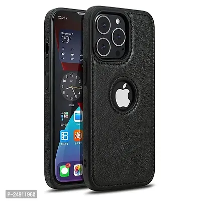 Imperium Leatherette Back Case for Apple iPhone 13 Pro (with Logo Cut) Compatible for Apple iPhone 13 Pro - Black