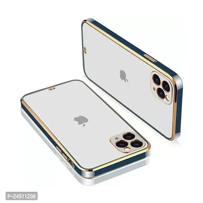 Imperium Chrome Plated Transparent Silicone Back Cover for Apple iPhone 11 Pro (Blue).