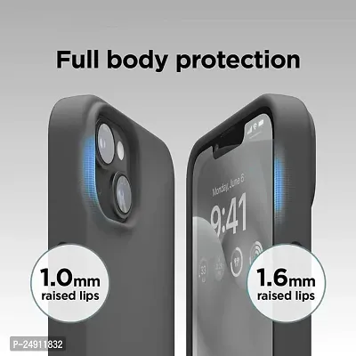 Imperium Silicone Back Case for Apple iPhone 13 |Liquid Silicone| Thin, Slim, Soft Rubber Gel Case | Raised Bezels for Extra Protection of Camera  Screen (Dark Grey).-thumb4