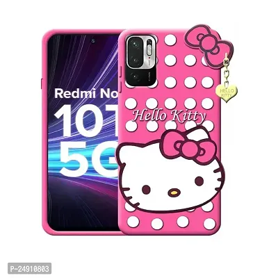 Imperium 3D Hello Kitty Soft Rubber-Silicon Back Cover for Redmi Note 10T 5G