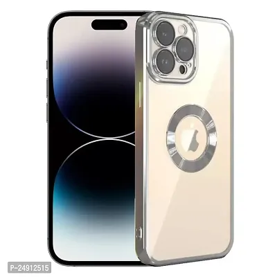 Imperium Clear Back Case for Apple iPhone 14 Pro [Never Yellow] Luxury Electroplating Protective Slim Thin Cover with Camera Lens Protector Design Compatible for Apple iPhone 14 Pro - Silver.-thumb0