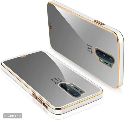 Imperium Chrome Plated Transparent Silicone Back Cover for OnePlus 8 Pro (White).