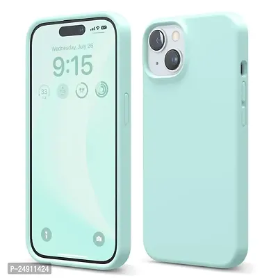 Imperium Silicone Back Case for Apple iPhone 15 Plus |Liquid Silicone| Thin, Slim, Soft Rubber Gel Case | Raised Bezels for Extra Protection of Camera  Screen (Aqua).