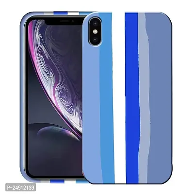 Imperium Ultra Slim Soft Silicon Anti-Slip Shockproof Protective Rainbow Pattern Cover for Apple iPhone Xs MAX (Blue)
