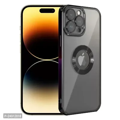 Imperium Clear Back Case for Apple iPhone 14 Pro Max [Never Yellow] Luxury Electroplating Protective Slim Thin Cover with Camera Lens Protector Design Compatible for Apple iPhone 14 Pro Max - Black.-thumb0