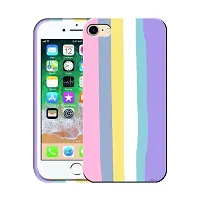 Imperium Ultra Slim Soft Silicon Anti-Slip Shockproof Protective Rainbow Pattern Cover for Apple iPhone SE 2020 (Pink)-thumb1