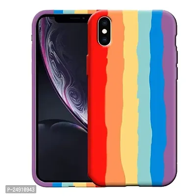 Imperium Ultra Slim Soft Silicon Anti-Slip Shockproof Protective Rainbow Pattern Cover for Apple iPhone X (Red)-thumb0