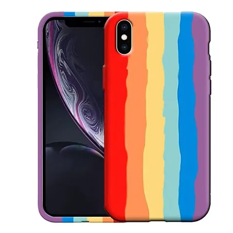 Imperium Ultra Slim Soft Silicon Anti-Slip Shockproof Protective Rainbow Pattern Cover for Apple iPhone X