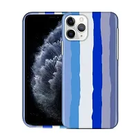Imperium Ultra Slim Soft Silicon Anti-Slip Shockproof Protective Rainbow Pattern Cover for Apple iPhone 11 Pro (Blue)-thumb1