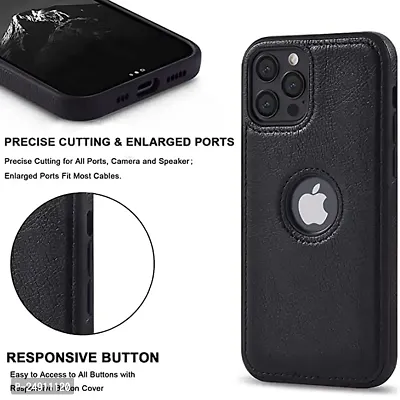 Imperium Leatherette Back Case for Apple iPhone 12 Pro Max (with Logo Cut) Compatible for Apple iPhone 12 Pro Max - Black-thumb5