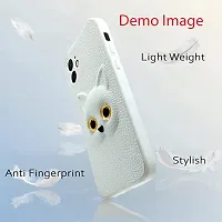 Imperium 3D Cat (Faux Leather Finish) Case Cover for Apple iPhone 13 Mini (White)-thumb1