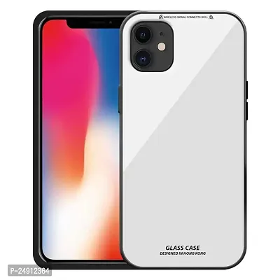 Imperium Toughened Glossy Hybrid Back Case for Apple iPhone 11 (Tempered Glass Back Panel + TPU Frame) Compatible for Apple iPhone 11 - White