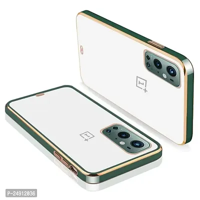 Imperium Chrome Plated Transparent Silicone Back Cover for OnePlus 9 Pro (Green).