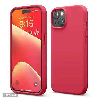 Imperium Silicone Back Case for Apple iPhone 15 Plus |Liquid Silicone| Thin, Slim, Soft Rubber Gel Case | Raised Bezels for Extra Protection of Camera  Screen (Brick Red).