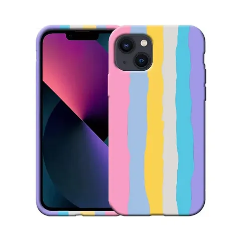 Imperium Ultra Slim Soft Silicon Anti-Slip Shockproof Protective Rainbow Pattern Cover for Apple iPhone 13 Mini