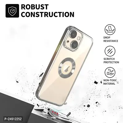 Imperium Clear Back Case for Apple iPhone 13 [Never Yellow] Luxury Electroplating Protective Slim Thin Cover with Camera Lens Protector Design Compatible for Apple iPhone 13 - Silver.-thumb5