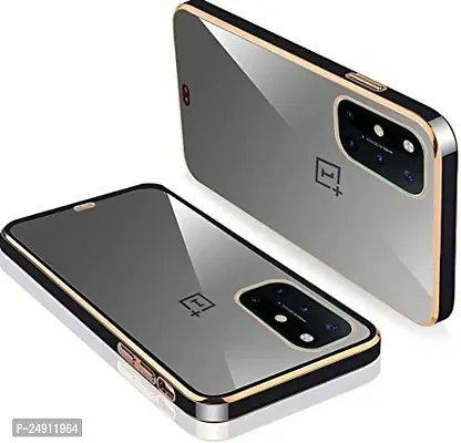Imperium Chrome Plated Transparent Silicone Back Cover for OnePlus 8T (Black).-thumb0