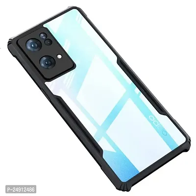 Imperium Oppo Reno 7 Pro 5G Shockproof Bumper Crystal Clear Back Cover | 360 Degree Protection TPU+PC | Camera Protection | Acrylic Transparent Back Cover for Oppo Reno 7 Pro 5G - Black.-thumb0