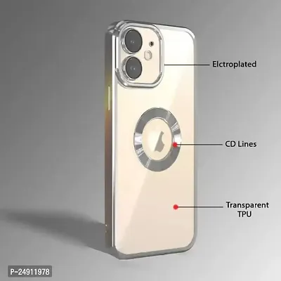 Imperium Clear Back Case for Apple iPhone 12 [Never Yellow] Luxury Electroplating Protective Slim Thin Cover with Camera Lens Protector Design Compatible for Apple iPhone 12 - Silver.-thumb3