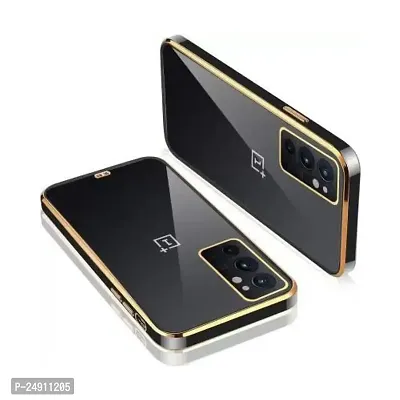 Imperium Chrome Plated Transparent Silicone Back Cover for OnePlus 9RT (Black).-thumb0