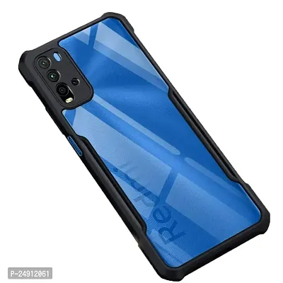 Imperium Redmi 9 Power Shockproof Bumper Crystal Clear Back Cover | 360 Degree Protection TPU+PC | Camera Protection | Acrylic Transparent Back Cover for Redmi 9 Power - Black.