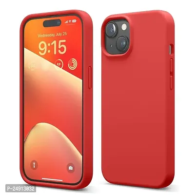 Imperium Silicone Back Case for Apple iPhone 15 |Liquid Silicone| Thin, Slim, Soft Rubber Gel Case | Raised Bezels for Extra Protection of Camera  Screen (Red).