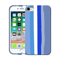 Imperium Ultra Slim Soft Silicon Anti-Slip Shockproof Protective Rainbow Pattern Cover for Apple iPhone SE 2020 (Blue)-thumb1