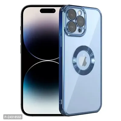 Imperium Clear Back Case for Apple iPhone 14 Pro [Never Yellow] Luxury Electroplating Protective Slim Thin Cover with Camera Lens Protector Design Compatible for Apple iPhone 14 Pro - Blue.