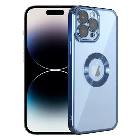 Imperium Clear Back Case for Apple iPhone 14 Pro [Never Yellow] Luxury Electroplating Protective Slim Thin Cover with Camera Lens Protector Design Compatible for Apple iPhone 14 Pro - Blue.