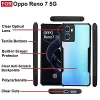 Imperium Oppo Reno 7 5G Shockproof Bumper Crystal Clear Back Cover | 360 Degree Protection TPU+PC | Camera Protection | Acrylic Transparent Back Cover for Oppo Reno 7 5G - Black.-thumb1