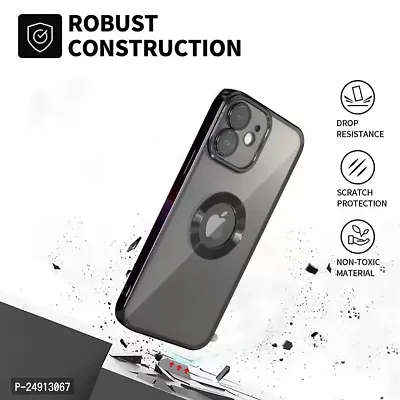 Imperium Clear Back Case for Apple iPhone 12 [Never Yellow] Luxury Electroplating Protective Slim Thin Cover with Camera Lens Protector Design Compatible for Apple iPhone 12 - Black.-thumb5