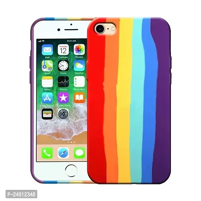 Imperium Ultra Slim Soft Silicon Anti-Slip Shockproof Protective Rainbow Pattern Cover for Apple iPhone 8 (Red)-thumb0
