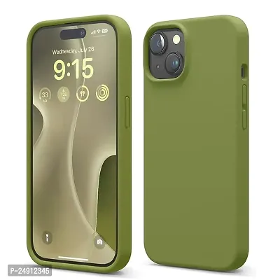 Imperium Silicone Back Case for Apple iPhone 15 |Liquid Silicone| Thin, Slim, Soft Rubber Gel Case | Raised Bezels for Extra Protection of Camera  Screen (Olive Green).